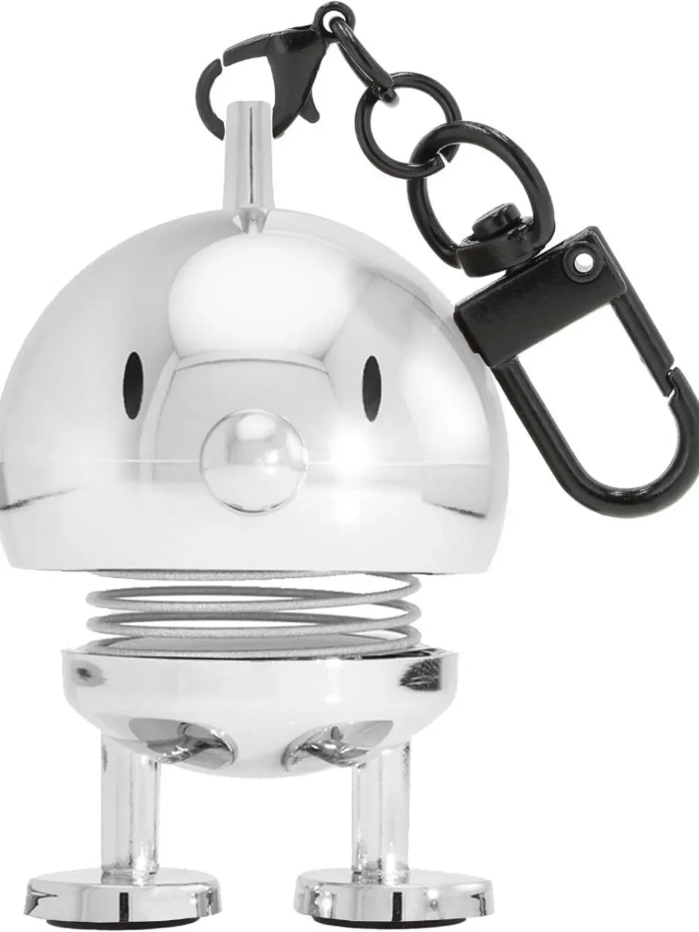 Chic Chrome Bag Charm Keychain Accessory | Scandinavian Modern Design, 2.6